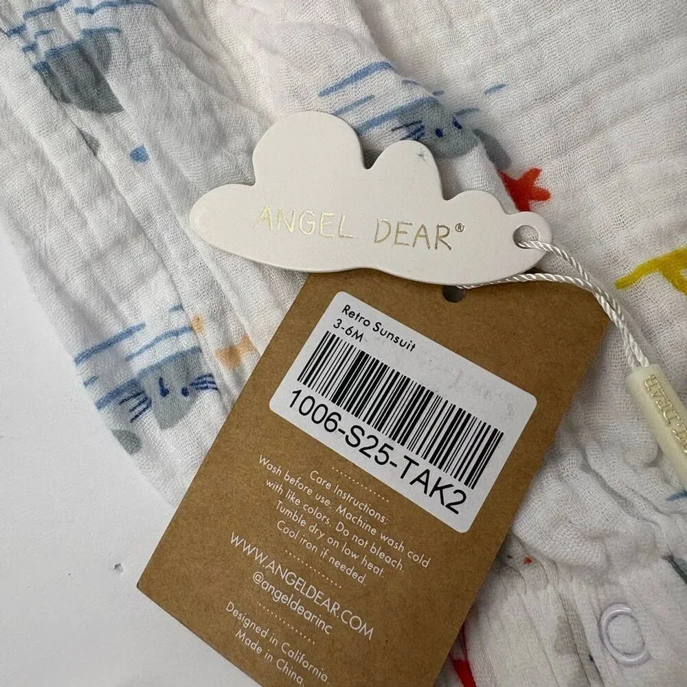 Angel Dear Baby Unisex Take Me To The Sea Retro Sunsuit Whale Lighthouse 3-6M